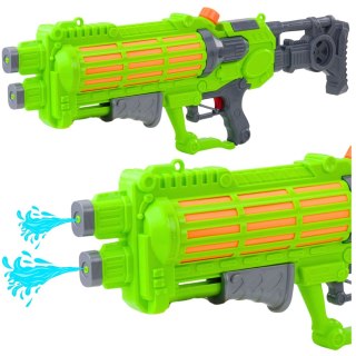 LEAN Toys Duży Pistolet Na Wodę Pompowany Mechanicznie Podwójna Dysza Zielony 1250ml