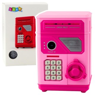 LEAN Toys Elektroniczny Sejf Bankomat Skarbonka Na PIN Dla Dzieci Różowy