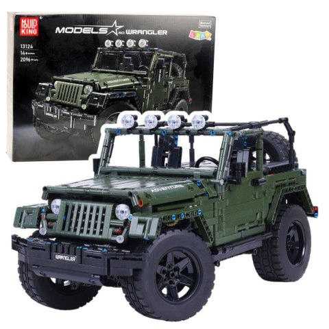 LEAN Toys Klocki Konstrukcyjne Auto Terenowe Zielony Khaki 2078 el.