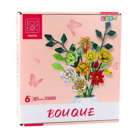 LEAN Toys Klocki Konstrukcyjne Dekoracyjny Bukiet Kwiaty Kolorowe 827 el.