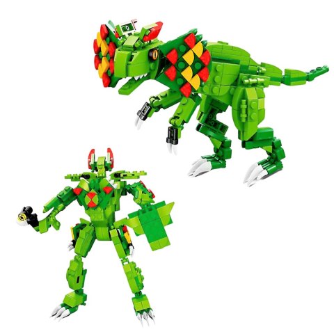 LEAN Toys Klocki Konstrukcyjne Dinozaur Dilophosaurus Zielony 269 el.