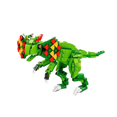 LEAN Toys Klocki Konstrukcyjne Dinozaur Dilophosaurus Zielony 269 el.
