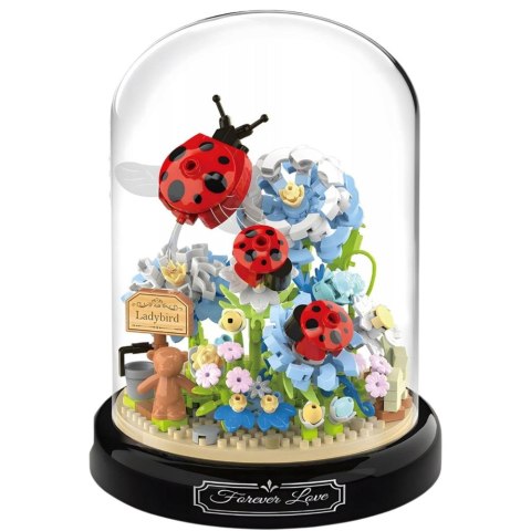 LEAN Toys Klocki Konstrukcyjne Kompozycja Kwiaty Biedronka W Kopule 596 el.