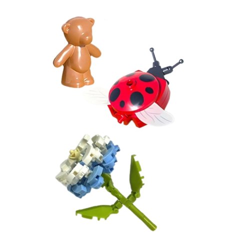 LEAN Toys Klocki Konstrukcyjne Kompozycja Kwiaty Biedronka W Kopule 596 el.