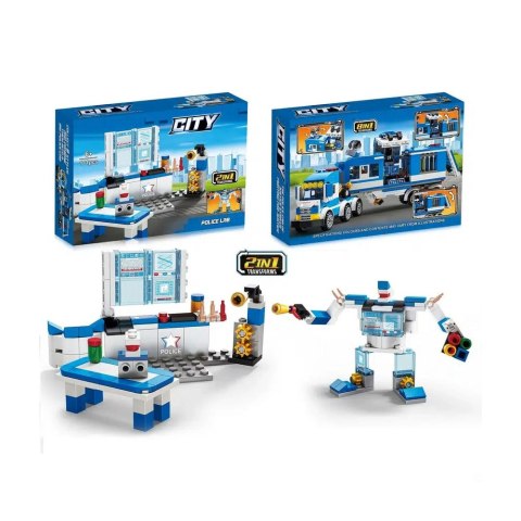 LEAN Toys Klocki Konstrukcyjne Policja Helikopter Pojazdy Budynki 98-118 el. Mix