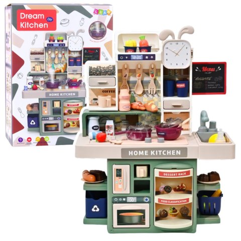 LEAN Toys Kuchnia Dziecięca Dla Dzieci Para Wodna Światła Dźwięki Akcesoria 33 el.