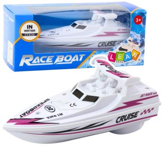 LEAN Toys Łódź Motorówka Na Baterie Biała Pływająca Wodna