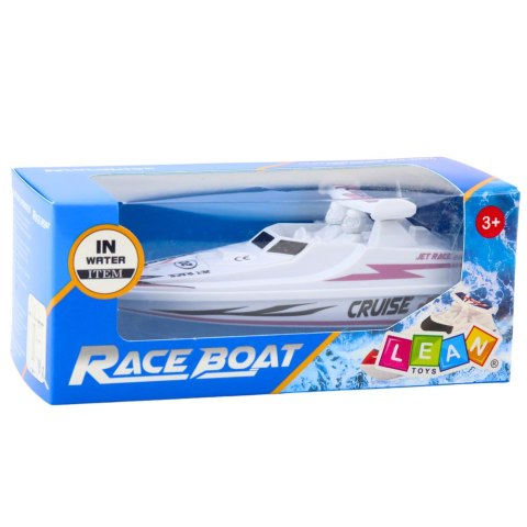 LEAN Toys Łódź Motorówka Na Baterie Biała Pływająca Wodna