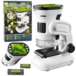 LEAN Toys Mikroskop Edukacyjny Cyfrowy Z Ekranem Funkcja Zdjęć Wideo 1000X LED