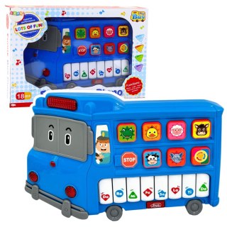 LEAN Toys Pianinko Elektryczne Edukacyjne Dla Malucha Autobus Niebieski