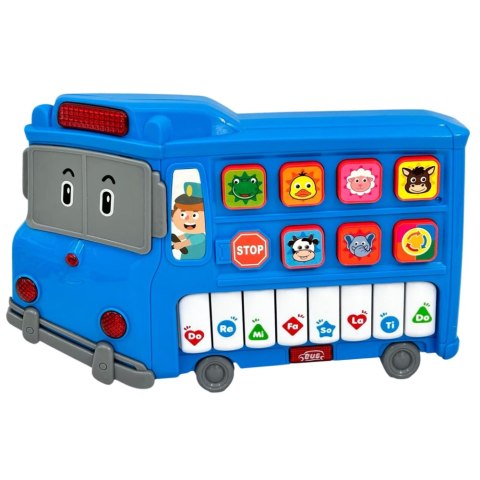 LEAN Toys Pianinko Elektryczne Edukacyjne Dla Malucha Autobus Niebieski