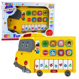 LEAN Toys Pianinko Elektryczne Edukacyjne Dla Malucha Autobus Żółty