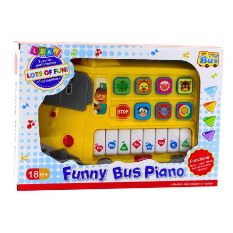 LEAN Toys Pianinko Elektryczne Edukacyjne Dla Malucha Autobus Żółty