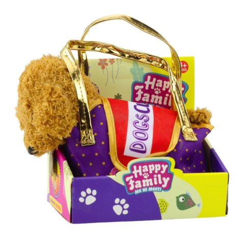 LEAN Toys Piesek Pudel W Torbie Na Rzep Maskotka Przytulanka Jasnobrązowy