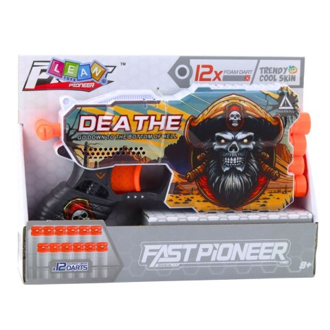 LEAN Toys Pistolet Na Strzałki Piankowe Piracki Magazynek na 4 Strzałki 12szt.