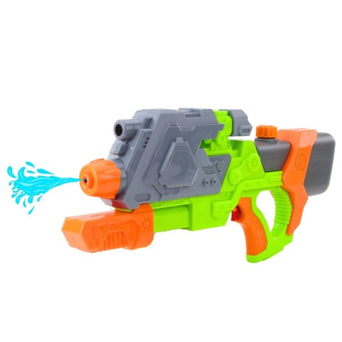 LEAN Toys Pistolet Na Wodę Pompowany Mechanicznie Zielono-Pomarańczowy 50 cm