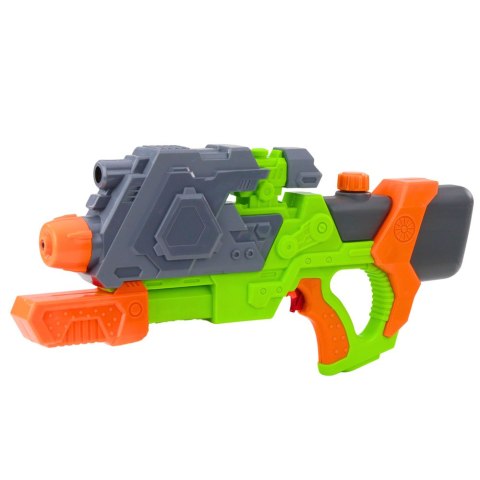 LEAN Toys Pistolet Na Wodę Pompowany Mechanicznie Zielono-Pomarańczowy 50 cm