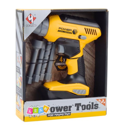 LEAN Toys Wiertarka Wkrętarka Na Baterie 4 Wymienne Końcówki Światło LED