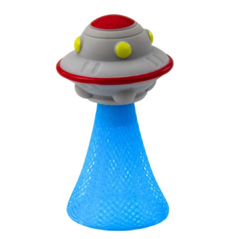 LEAN Skaczący Statek Kosmiczny Na Sprężynie Kolorowy Światła 11cm Mix