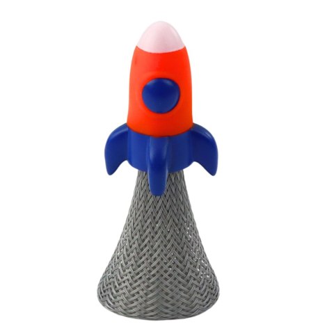 LEAN Skaczący Statek Kosmiczny Na Sprężynie Kolorowy Światła 11cm Mix