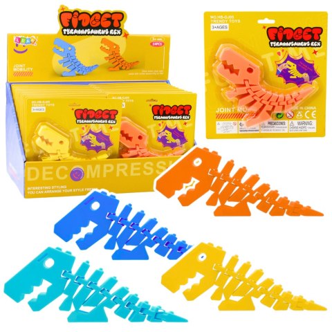 LEAN TOYS Dinozaur Puzzle Fidget 3D Układanka Elastyczny Do Wyginania Mix