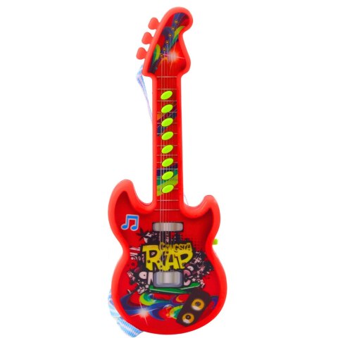 LEAN TOYS Gitara Elektryczna Dla Dzieci Melodie Gama Solmizacyjna Czerwona 29cm