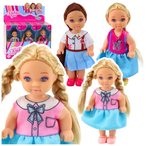 LEAN TOYS Mini Laleczka Kaibibi Długie Włosy Kolorowa Sukienka 12 cm Mix
