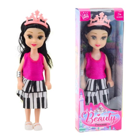 LEAN TOYS Mini Laleczka Księżniczka Z Koroną Kolorowa Sukienka 14cm Mix