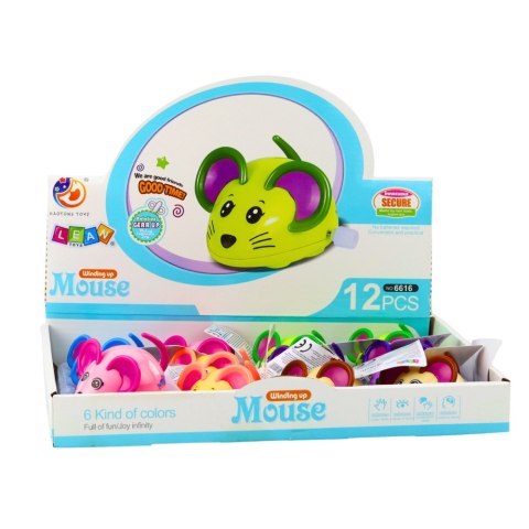 LEAN TOYS Myszka Nakręcana Jeździ Porusza Ogonkiem 8cm Mix Kolor