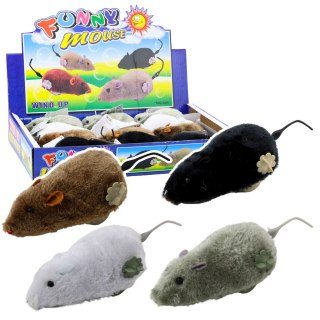 LEAN TOYS Nakręcana Mysz Futrzana Jeżdżąca Interaktywna Mix