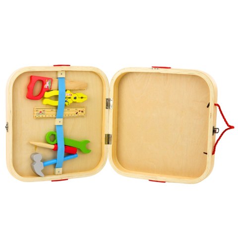 LEAN Toys Drewniany Zestaw Majsterkowicza Zwierzęta Do Skręcania W Walizce 59el