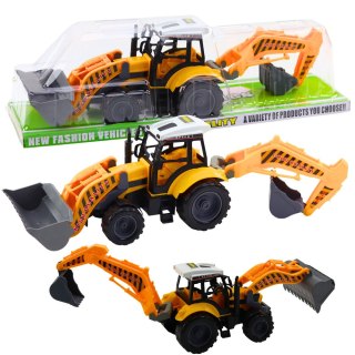 LEAN Toys Duża Koparko Ładowarka Rolnicza Budowlana Ruchoma Żółta