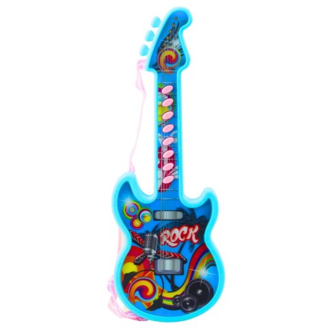 LEAN Toys Gitara Elektryczna Dla Dzieci Melodie Gama Solmizacyjna Niebieski 29cm