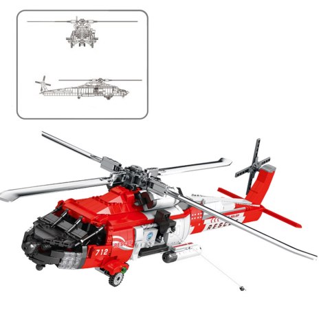 LEAN Toys Klocki Konstrukcyjne Helikopter Ratunkowy HH-60J Jayhawk 1137el