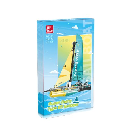 LEAN Toys Klocki Konstrukcyjne Żaglówka Łódź Type 65 Model 675el