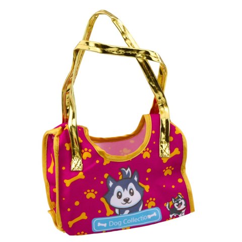 LEAN Toys Piesek Husky W Torebce Pluszowy Maskotka Przytulanka Biało Szary