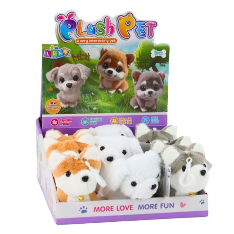 LEAN Toys Pluszowy Piesek Z Kręcącym Ogonkiem Brelok Zawieszka