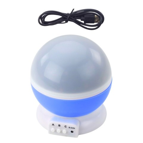 LEAN Toys Projektor Gwiazd Obrotowy 360° LED Lampka Nocna Niebieski
