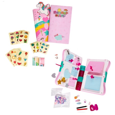 LEAN Toys Sekretny Pamiętnik Na Kłódkę Notes Skrytka Kluczyk Akcesoria Różowy