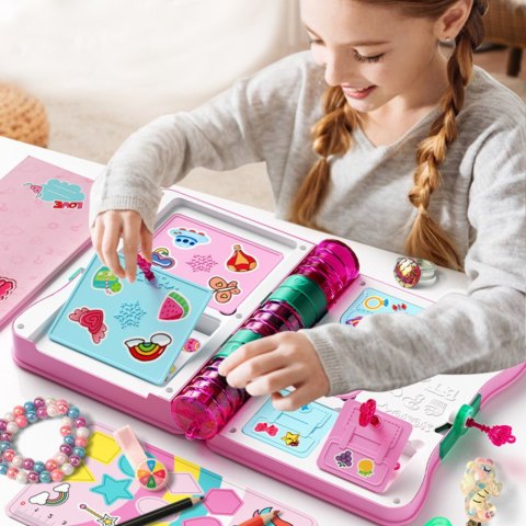 LEAN Toys Sekretny Pamiętnik Na Kłódkę Notes Skrytka Kluczyk Akcesoria Różowy