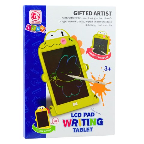 LEAN Toys Tablica Do Rysowania Pisania LCD Rysik Dinozaur Zielona