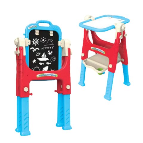 LEAN Toys Tablica Edukacyjna 5w1 Z Krzesełkiem Wielofunkcyjna Akcesoria Niebieska