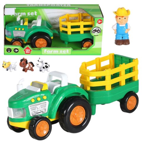 LEAN Toys Traktor Farmerski Dla Malucha Traktor Zwierzęta Farmer Światła Dźwięki