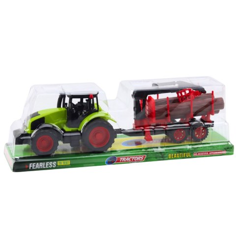 LEAN Toys Traktor Rolniczy Z Przyczepą HDS Do Transportu Drewna Bale