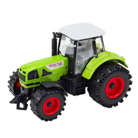 LEAN Toys Traktor Z Przyczepką Napęd Frykcyjny Otwierana Maska Drzwi Zielony