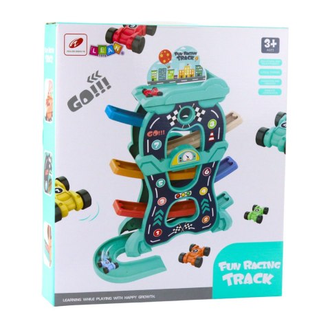 LEAN Toys Zestaw Edukacyjny Tor Samochodowy Zjeżdzalnia Trzy Poziomy