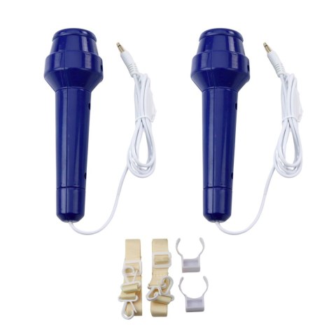 LEAN Toys Zestaw Karaoke Dwa Mikrofony Głośnik Bluetooth MP3 Nagrywanie LED