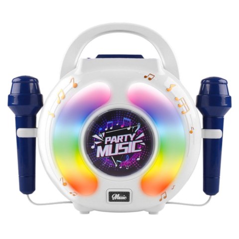 LEAN Toys Zestaw Karaoke Dwa Mikrofony Głośnik Bluetooth MP3 Nagrywanie LED