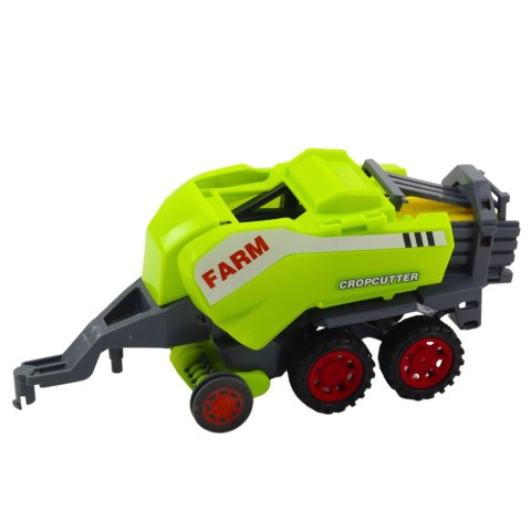LEAN Toys Zestaw Traktor Ciągnik Prasa Rolnicza Do Belowania Siana Zielony