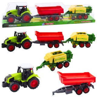 LEAN Toys Zestaw Traktor Rolniczy Przyczepa Prasa Maszyna Rolnicza